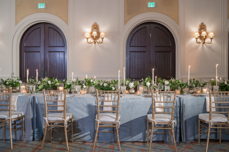 Julia Van de Bogart and John Rand Dorney real wedding reception tables