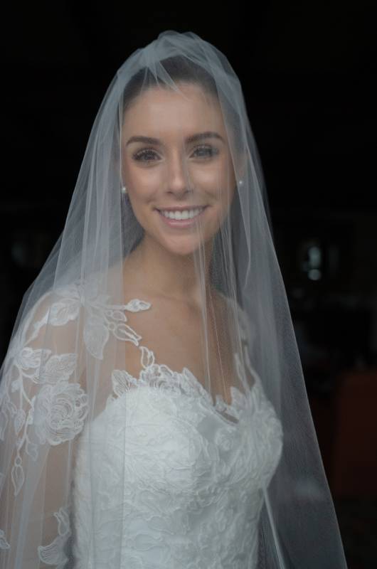 Julia and Rand Dorsey bridal veil