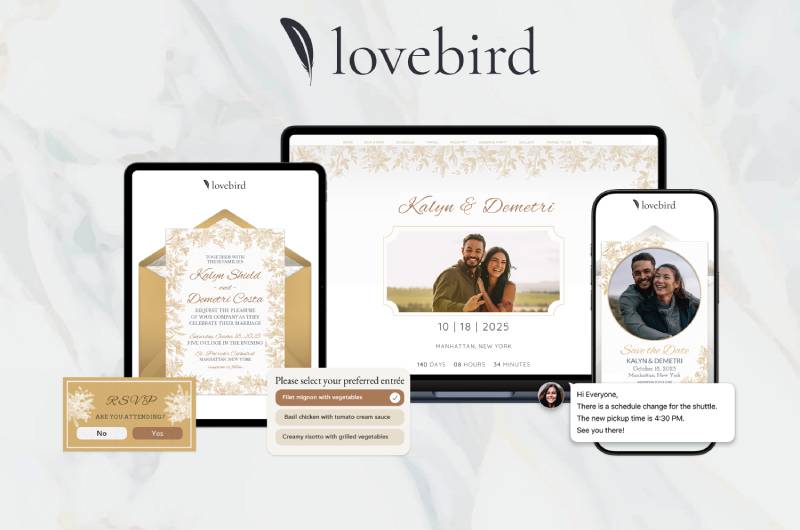 Lovebird Digital wedding invitation