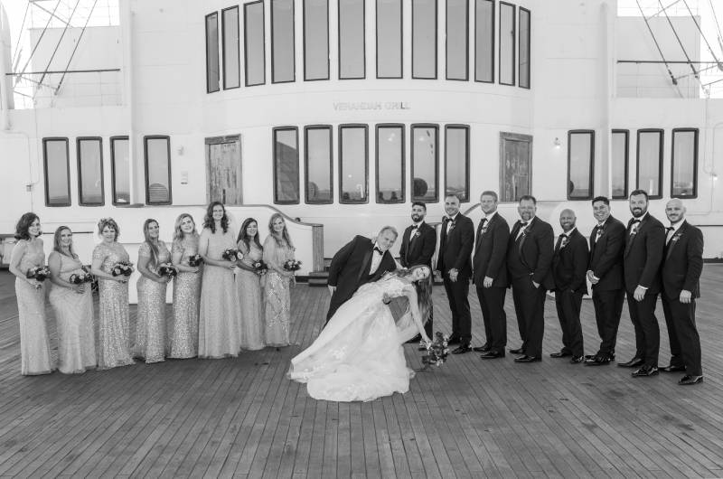 Marie Wise Hawkins & Anton bridal party