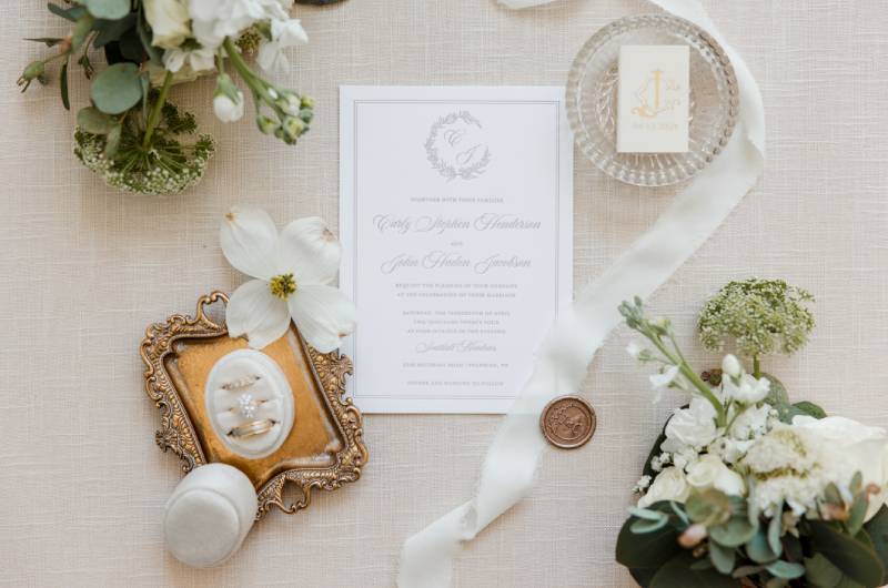Carly Henderson and Jake Jacobs flatlay