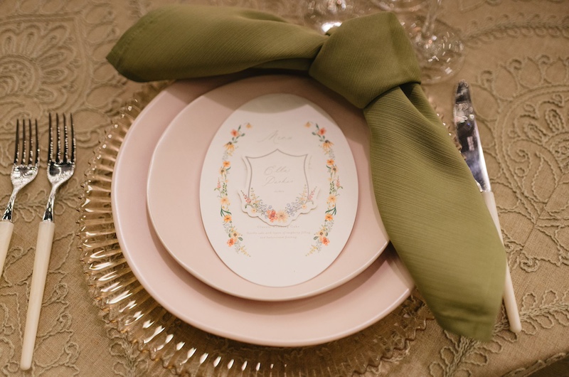 Cask Room & Rose Vineyard Best Design Award Reception Plate Setting