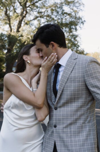 Tessa Soufrant and Ansel Huckabee Real Wedding couple kiss