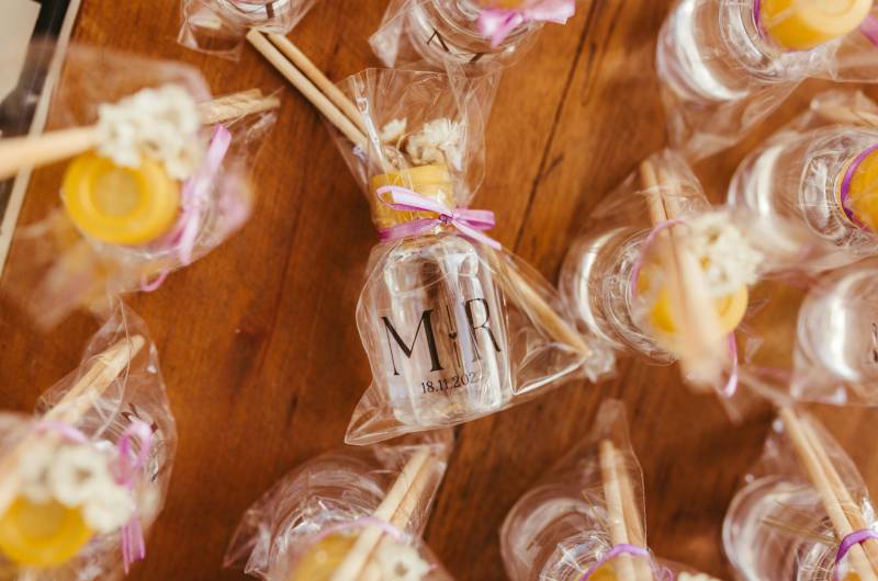The Perfect Wedding Favor for Every Season monogramed bottle