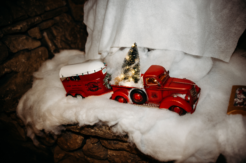 Sheila Basel & Wayne Wright real wedding christmas truck
