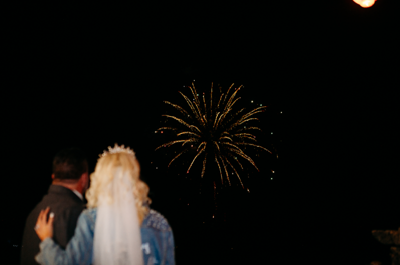 Sheila Basel & Wayne Wright real wedding couple watching fireworks 2