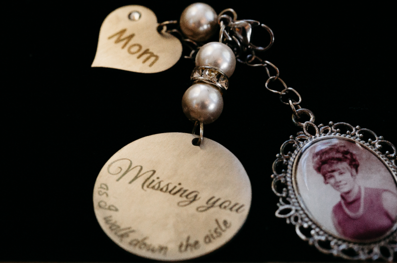 Sheila Basel & Wayne Wright real wedding mother locket