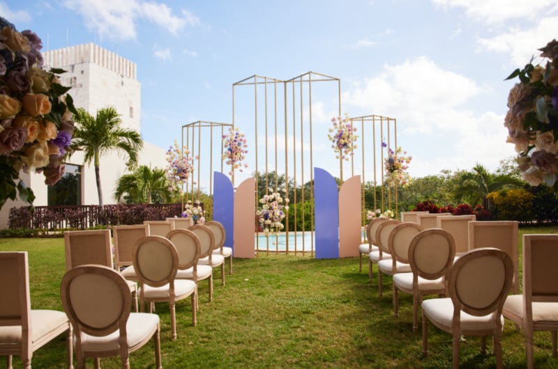 Eco Luxury fairmont mayakoba lawn wedding