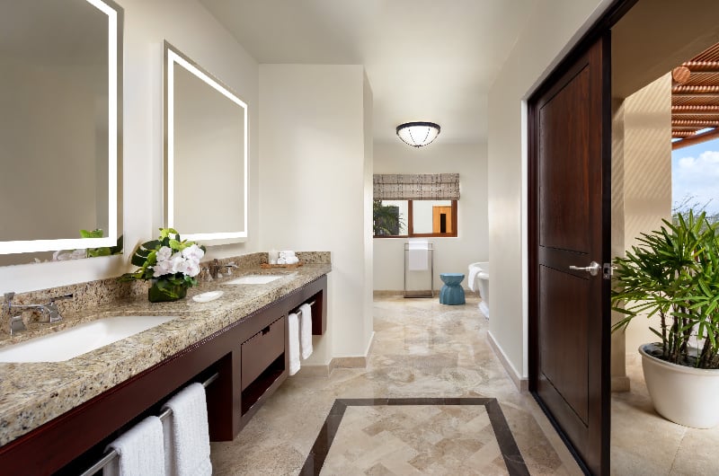 Eco Luxury fairmont mayakoba suite bathroom