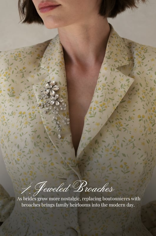 jennifer behr presents the adorned fall 2025 bridal collection broaches sculptural flowers jennifer behr presents the adorned fall 2025 bridal collection borches