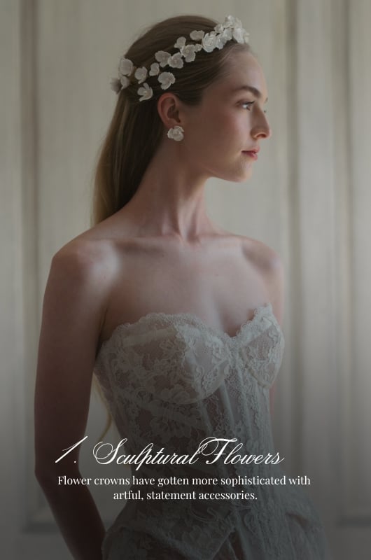 jennifer behr presents the adorned fall 2025 bridal collection sculptural flowers jennifer behr presents the adorned fall 2025 bridal collection sculpted flowers