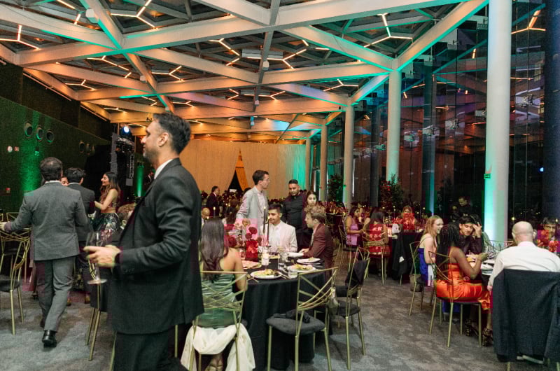Magic in the City Traditional Indian Weddings at Andaz Mexico City ballroom reception light up