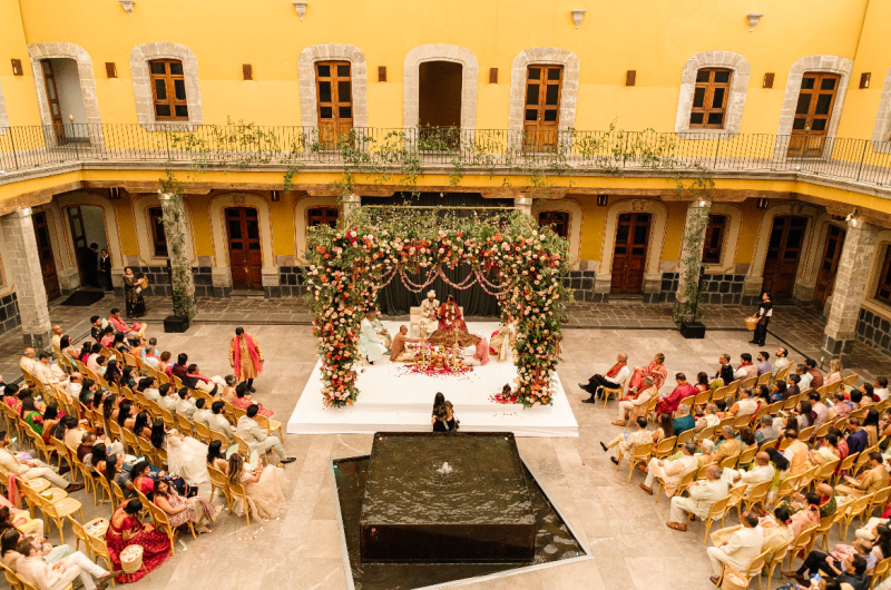 Magic in the City Traditional Indian Weddings at Andaz Mexico City ceremony overhead