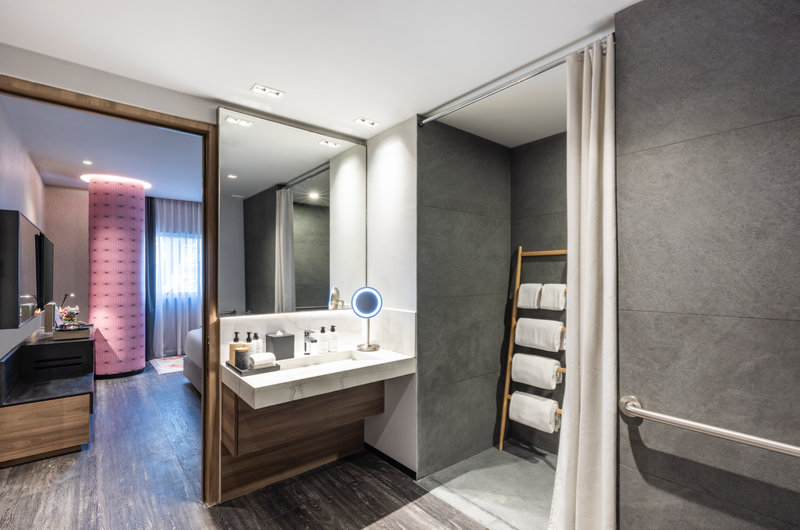 magic in the city traditional indian weddings at andaz mexico city guest room bathroom