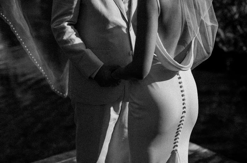 mango weddings maya riviera wedding example izzy and robert couple black and white