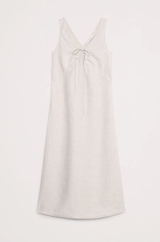 rs (BR) Linen Keyhole Midi rs (BR) Linen Keyhole Midi