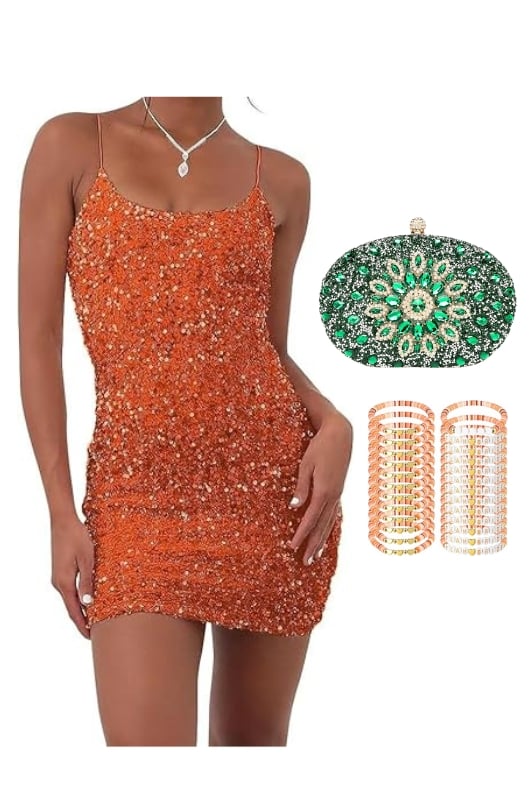 the life of a showgirl throwing the ultimate taylor swift inspired bachelorette party orange dress