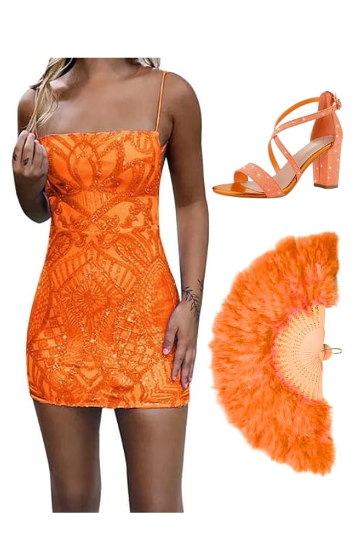 the life of a showgirl throwing the ultimate taylor swift inspired bachelorette party orange outfit