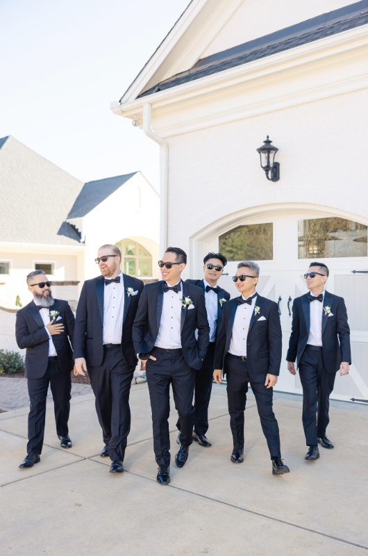 Jessica Chong Hang Dank groomsmen walking