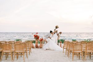 Minimal Studio Designs Hilton Main Stage The Styled Challenge Tulum MX couple at ceremony