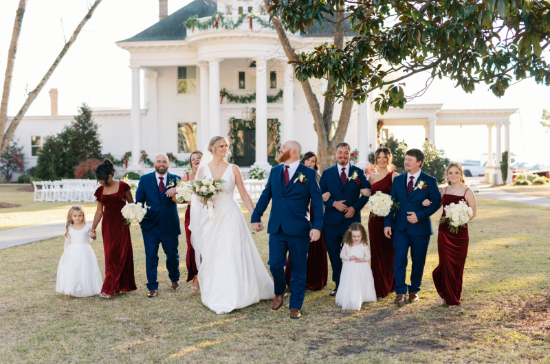 Holiday Magic Christmas Real Weddings Design Inspiration bridal party