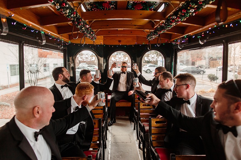 Holiday Magic Christmas Real Weddings Design Inspiration joe and laura trolly