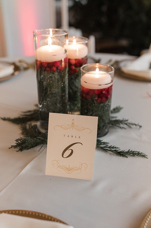 Holiday Magic Christmas Real Weddings Design Inspiration laura joe christmas candles and pine