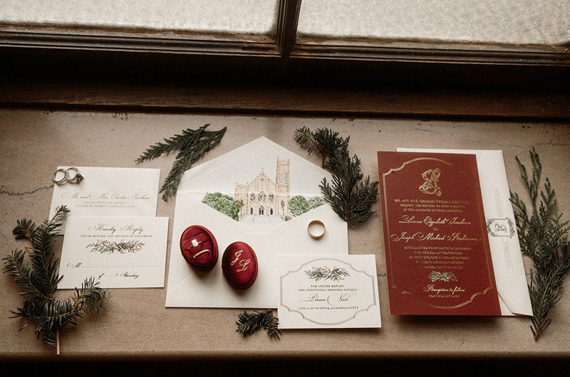 Holiday Magic Christmas Real Weddings Design Inspiration laura joe invitations