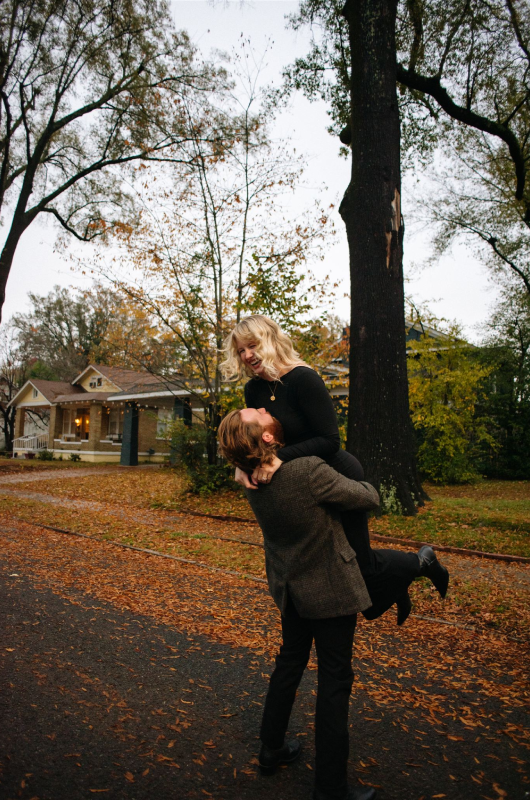 romantic midtown memphis proposal a photographer and musicians love story laughing