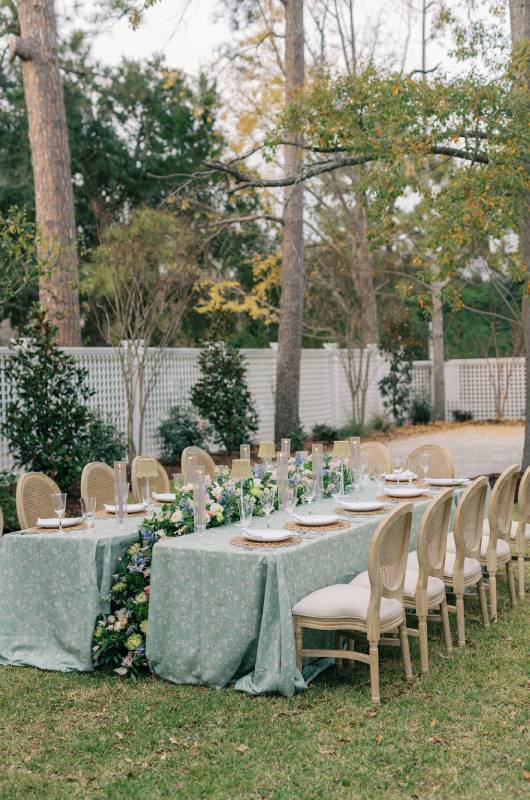 southern garden wedding inspiration at magnolia manor new bern nc styled shoot long table