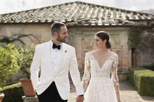 fatherhood family fashion a fathers day qa with wedding gown designer justin alexander couple at= wedding walking