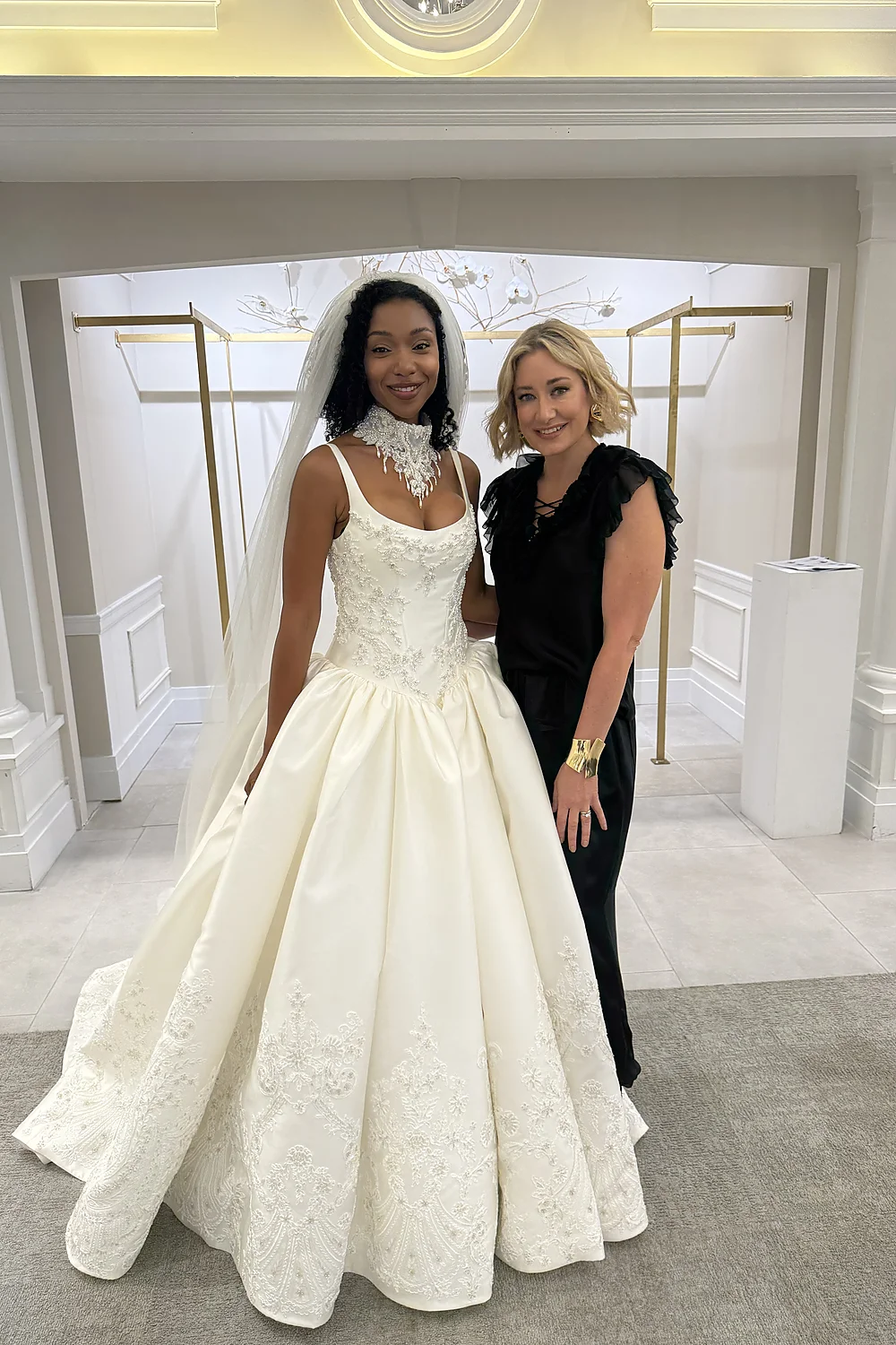 Inside The New Martina Liana X Kleinfeld Bridal Collection two women wedding dress Nyc Mlphotography