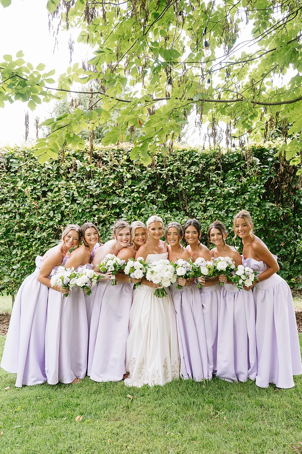 Liza Holley Jonathan Kosier bridesmaids bride lavender bouquets garden Glendale Kentucky Rooted In Wild Photo