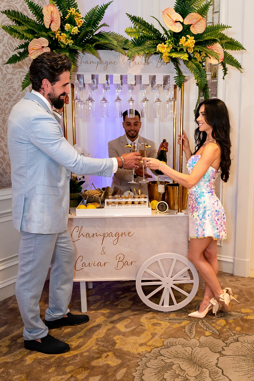 Mod Events Designs Eau Palm Beach champagne caviar celebration bartender Sia Weddings Photography