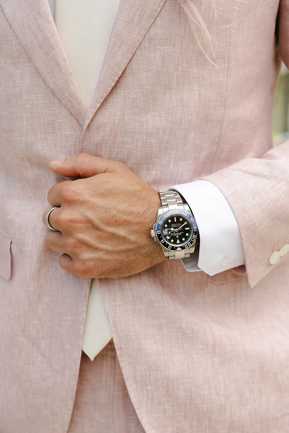 Mod Events Designs Eau Palm Beach man suit watch style elegance Sia Weddings Photography