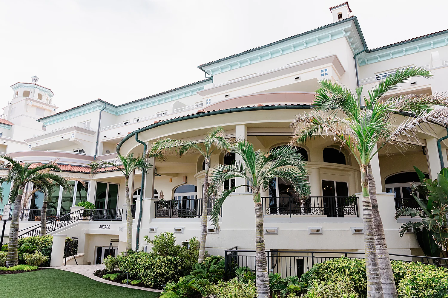 Mod Events Designs Eau Palm Beach tropical resort architecture palm trees Sia Weddings Photography