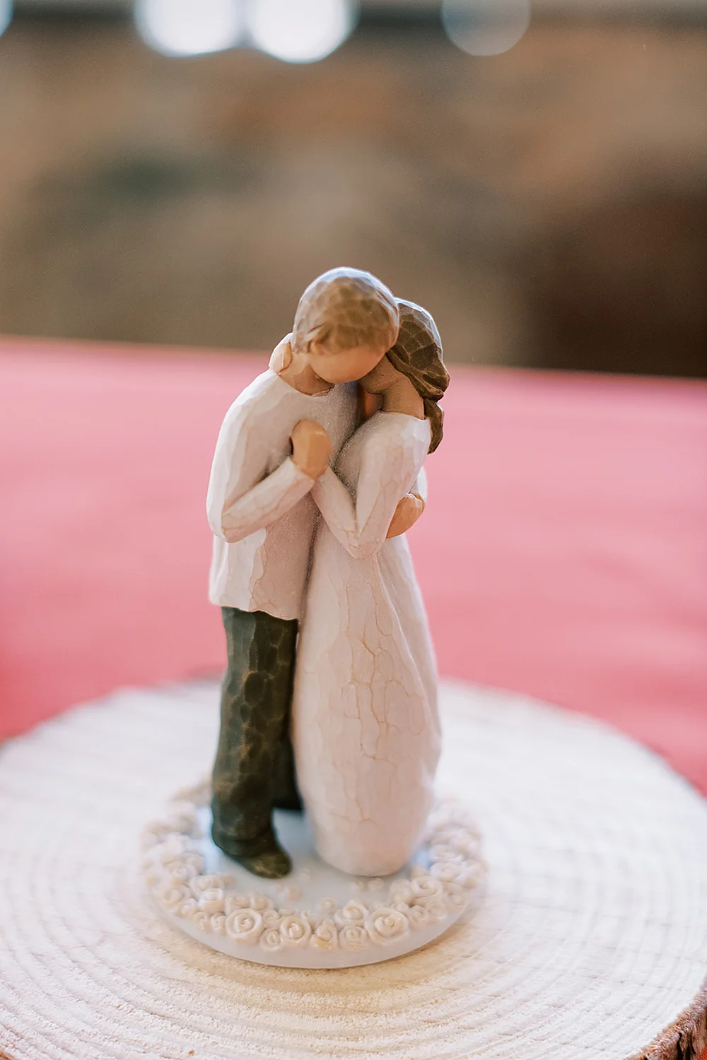 Christina Collins And Brian Gardner willow tree wedding figurine North Carolina Meghan Rose Photography