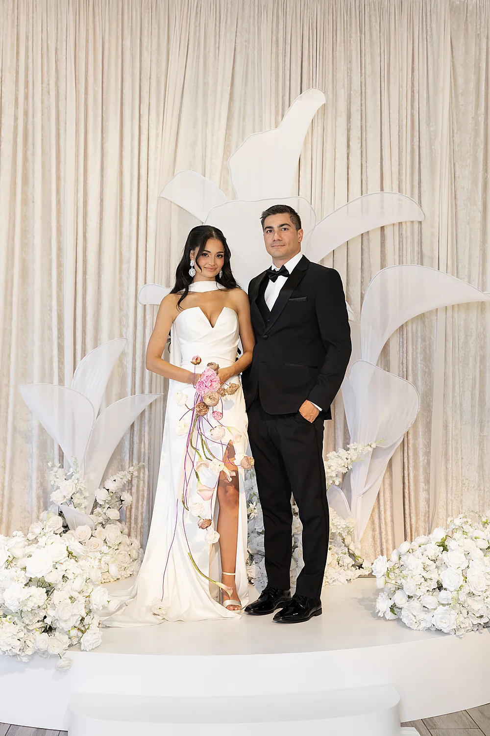 Love In Waves A Modern Luxury Wedding Editorial In Las Vegas elegant couple wedding attire happy