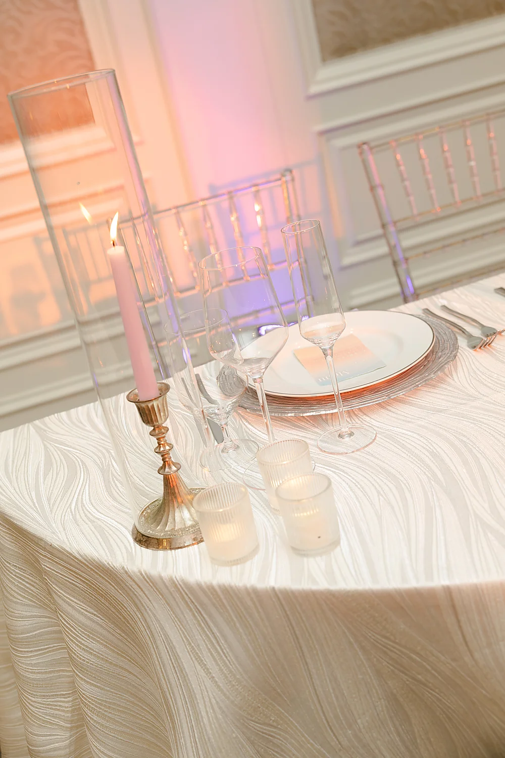 Mod Events Designs Eau Palm Beach elegant candlelit formal wedding reception Sia Weddings Photography