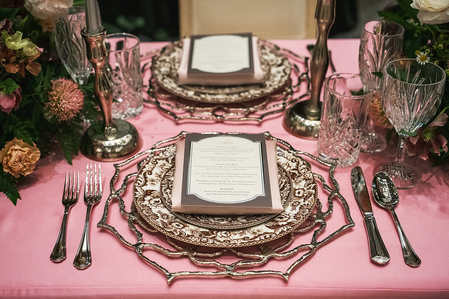 Stunning Brilliant Events Designs The Joule Trendsetter Series Dallas Tx elegant pink table setting