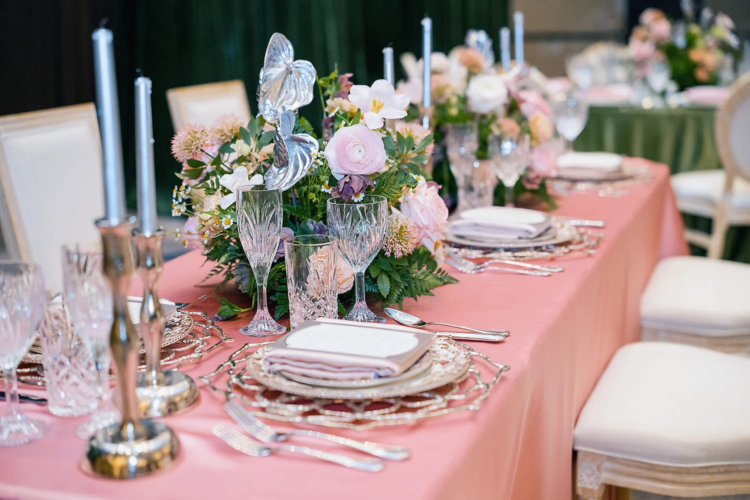 Stunning Brilliant Events Designs The Joule Trendsetter Series Dallas Tx elegant wedding reception table