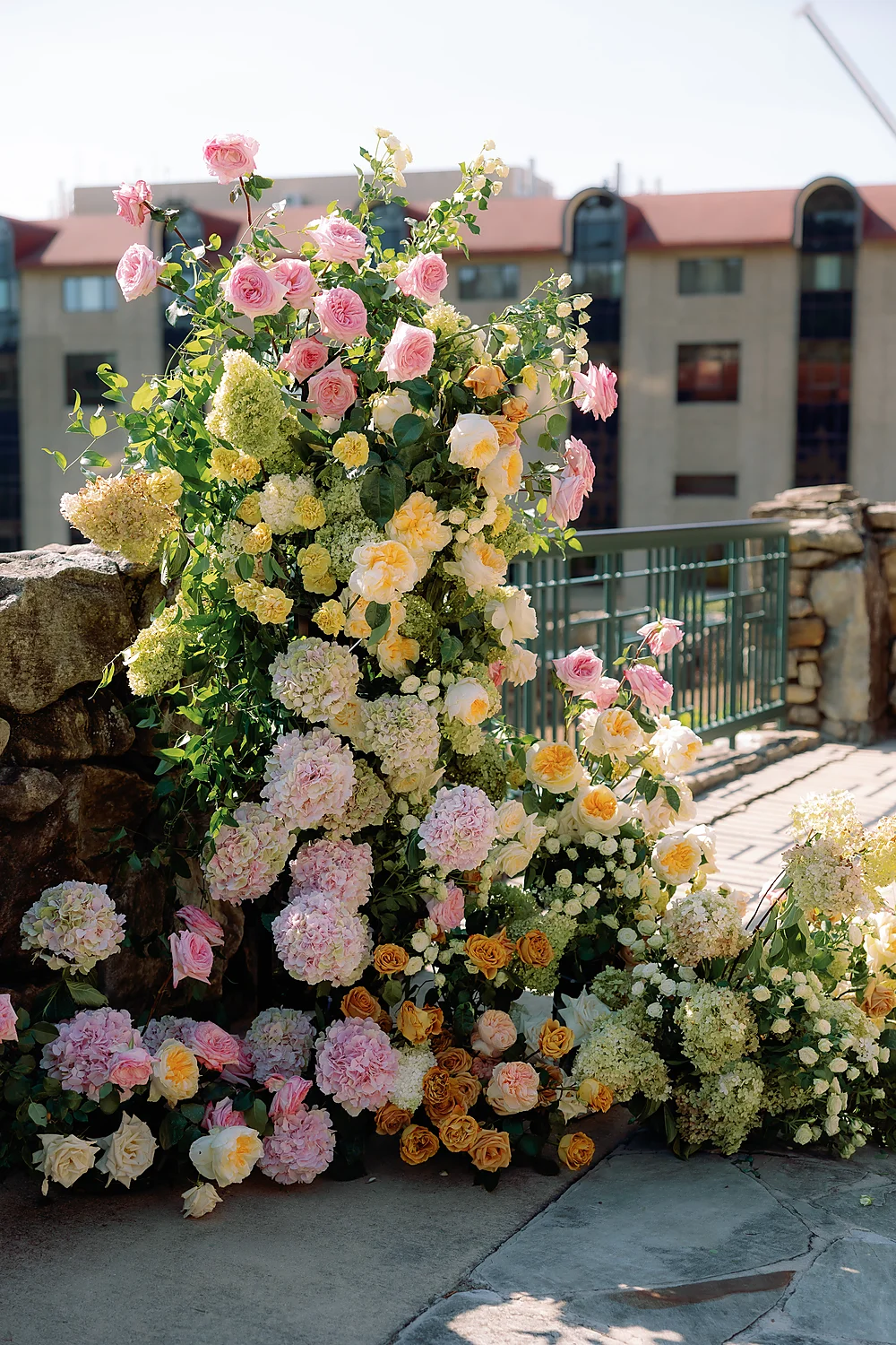 Wedding Connections Designs Omni Grove Park Inn The Styled Challenge Asheville colorful floral outdoor decoration