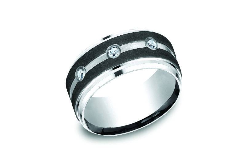 Benchmark Wedding Rings black band diamonds