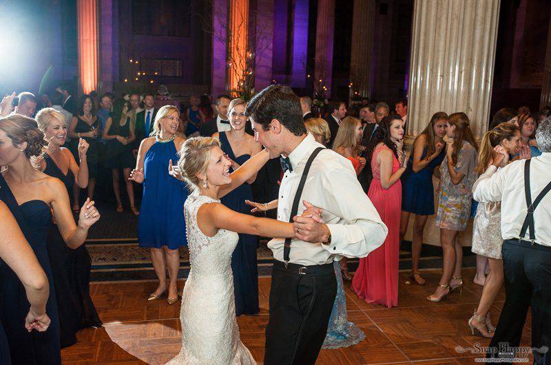 The Columns at One Commerce Square Bride and groom dancing