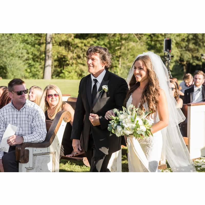 Brooke Raffanti Chase Smith Bride Walking Down Aisle