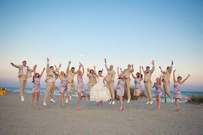 Wild Dunes Resort wedding party beach