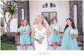 The Barefoot Bride bride and bridesmaids light teal