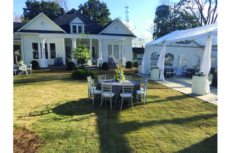 The Stratton House outdoor reception covered reception 