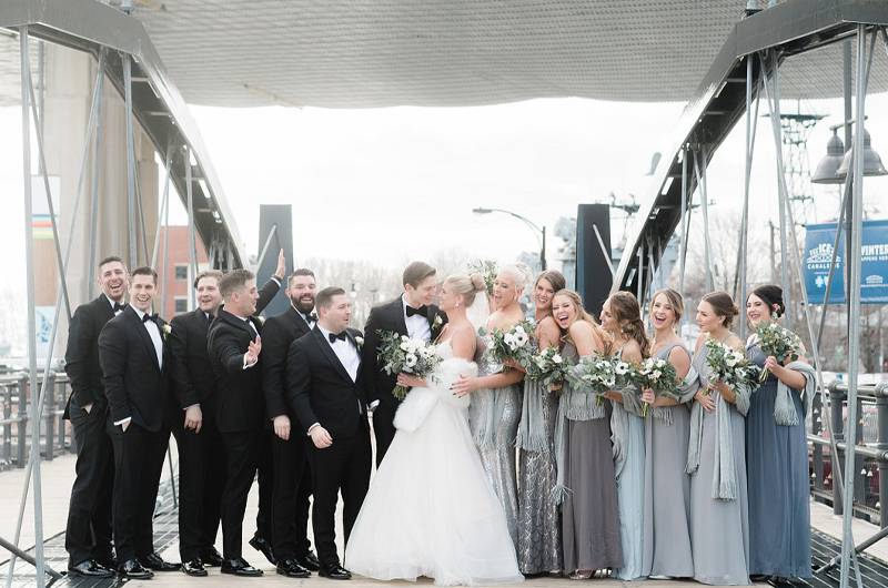 Kate Dipasquale & Chas Mye Bride,bridesmaids,groom,and Groomsmen