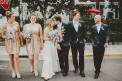 The Big Fake Wedding Party Photo on street outside venue